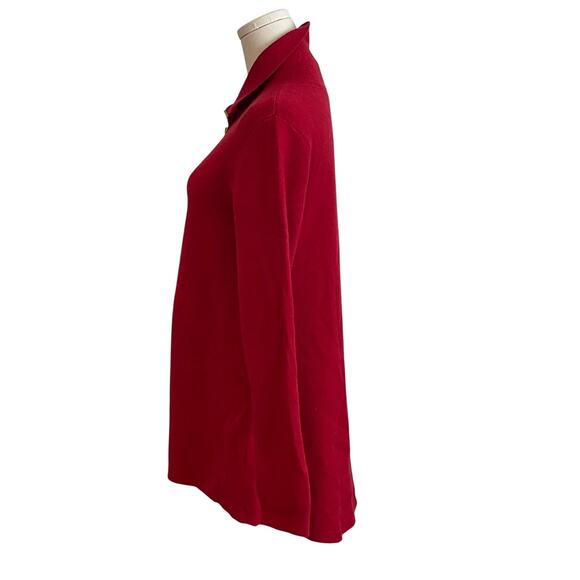 Soft Surroundings Sweater Womens Medium Red Holiday Full Zip Cozy Knit - Picture 4 of 10
